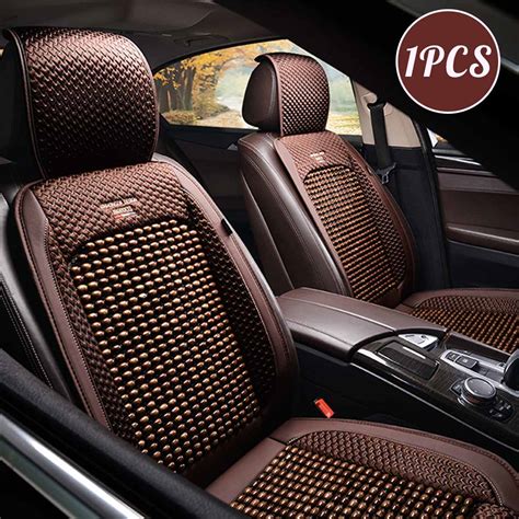 car wooden bead seat cushion summer cool leather car seat cover