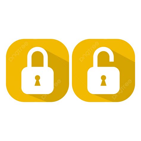 yellow lock unlock icon button design  shadow unlock button lock