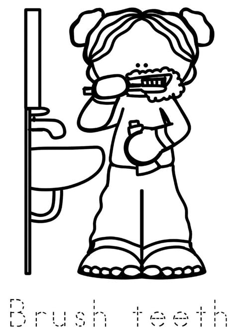 brush teeth coloring page  printable coloring pages  kids