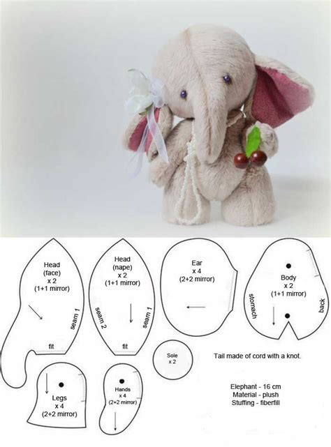 patterns  tutorial plush elephant teddy bear sewing