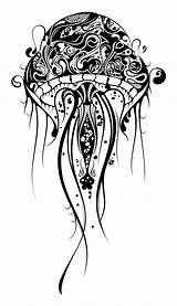 Jellyfish Tribal Meduse Maori Doodles Abstrait sketch template