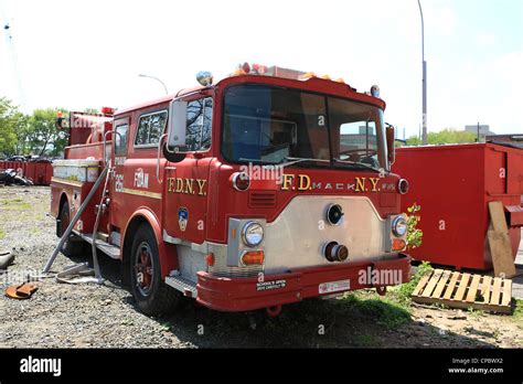 fdny  mack fire truck foam unit stock photo royalty  image
