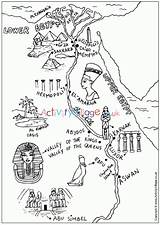 Ancient Egypt Map Colouring Activity Village Explore History sketch template