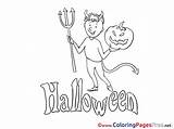 Halloween Devil Colouring Sheet Coloring Pages Title sketch template