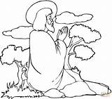 Jesus Praying Coloring Template sketch template