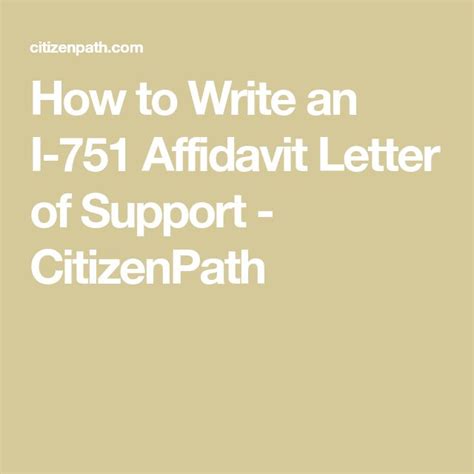 write    affidavit letter  support citizenpath