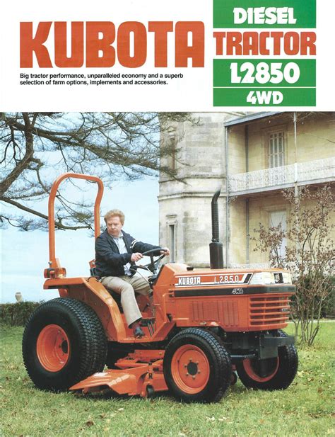equipment brochure kubota  wd diesel tractor   ebay