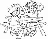 Coloring Table Picnic Pages Template Picnics Kids Popular Coloringhome Comments sketch template