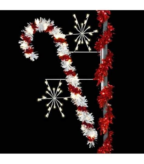 sparkling candy cane pole display candy cane light garland display