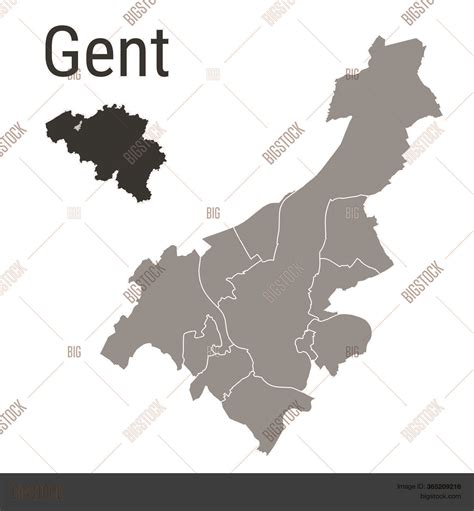 gent map ghent vector photo  trial bigstock