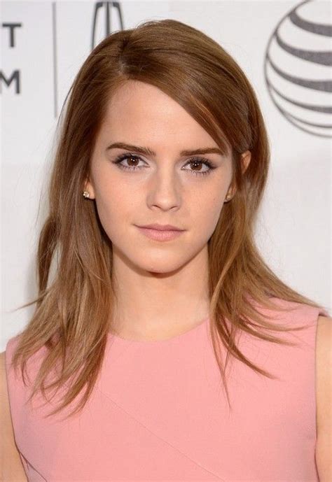 Emma Watson Latest Cute Layered Mid Length Straight