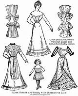 Victorian Paper Dolls Cut These Color Cloths Several Changes Includes Daughter Both Mother Little Set sketch template