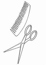 Comb Coloring Scissors Printable Pages sketch template