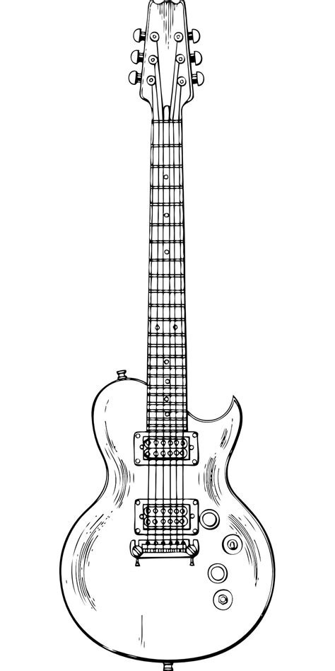 musical instrument electric guitar outline vector  psd guitar