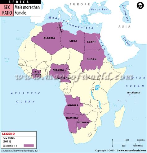 map of african countries by sex ratio