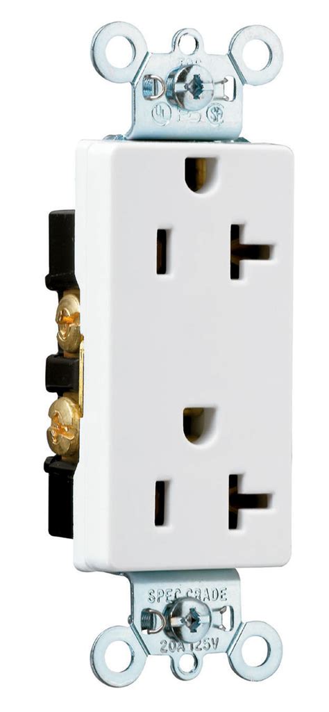 heavy duty decorator spec grade receptacles side wire   white commercial receptacles