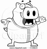 Pajamas Pig Waving Chubby Clipart Cartoon Thoman Cory Vector Outlined Coloring Illustration Royalty Footie 2021 sketch template