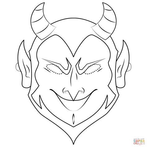 Dibujo De Máscara De Demonio Para Colorear Dibujos Para Colorear