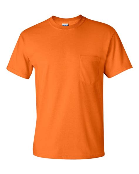 gildan gildan  mens cotton  shirt  pocket orange  large walmartcom walmartcom