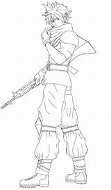 Coloring Pages Cloud Strife Getcolorings Getdrawings Color sketch template