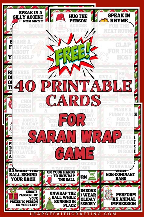 printable coal cards  saran wrap game  leap  faith