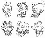 Colouring Colorear Villagers Animaals sketch template