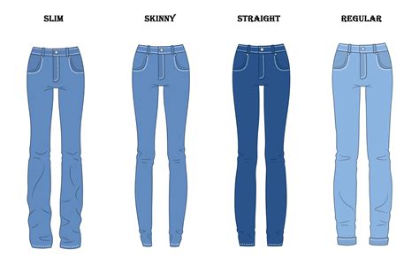jeans slim skinny straight ou regular conceito
