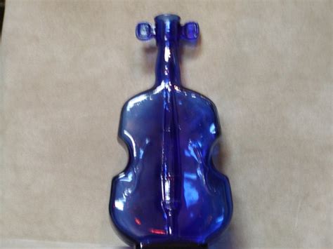 Vintage Cobalt Blue Glass Bass Shaped Bottle
