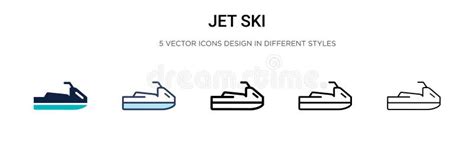 jet ski icon  filled thin  outline  stroke style vector