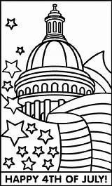 Coloring July Pages Crayola 4th Capitol Flag Print Printable Color House Happy sketch template