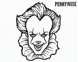 Pennywise Coloring Clown Pages Face Printable Draw Kids Scary Color Print Halloween Drawing Colouring Sheets Horror Movie Getcolorings Character Getdrawings sketch template