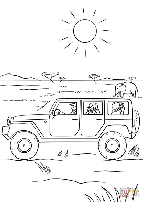 safari jeep coloring page  printable coloring pages