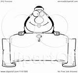 Nun Coloring Banner Happy Over Clipart Cartoon Outlined Vector Thoman Cory 04kb 1024px 1080 sketch template