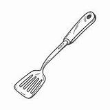 Spatula Sketch Clipart Drawing Cliparts Library Line sketch template