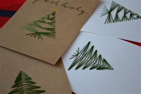 tannenbaum weihnachtskarte besticken garn nadel basteln weihnachten