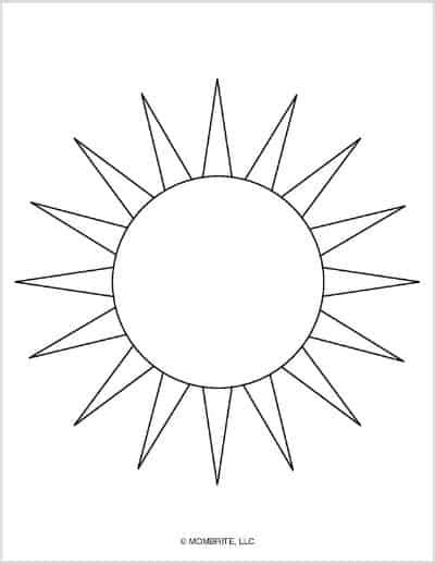 printable sun templates  coloring pages mombrite