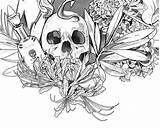 Macabre Flowers Addams sketch template