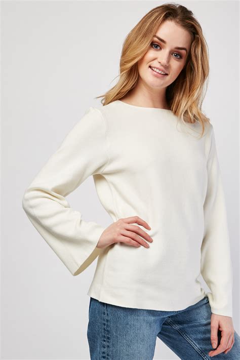 soft knit plain sweater white just 6