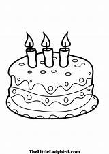 Cake Coloring Pages Cakes Cute Getdrawings sketch template