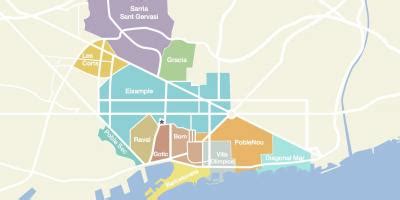 buurten van barcelona kaart kaart van barcelona en spanje wijken catalonie spanje