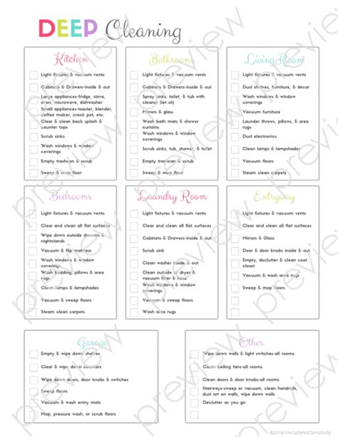 printable house cleaning checklist    rock spring