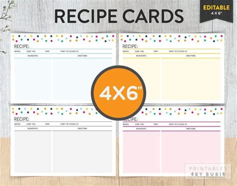 recipe cards printable recipe cards recipe cards printable etsy