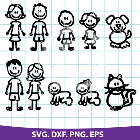 stick family svg dxf png eps cutting files stick figure clipart