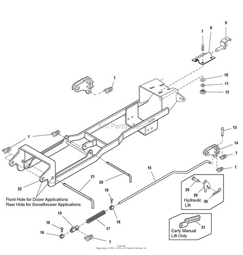simplicity  snowthrower subframe hitch parts diagram  hitch group  frame