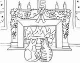 Coloring Pages Fireplace Advent Cats Printable Print sketch template