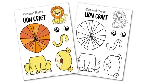 printable lion craft template simple mom project