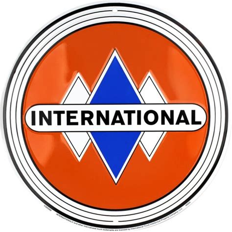 international truck triple diamond logo   metal sign embossed
