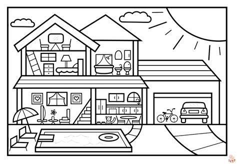 printable coloring pages  houses
