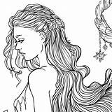 Coloring Pages Girl Hair Long Printable Girly Vampire Girls Adults Female Fantasy Drawing Realistic Woman Adult Beautiful Women Face Crazy sketch template
