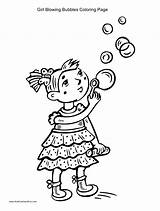 Bubbles Blowing Coloring Pages Getdrawings Getcolorings Printable sketch template